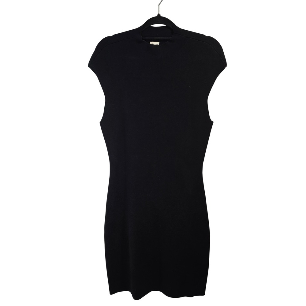 Abercrombie & Fitch Mini Dress Women Medium Black Mock Neck Cap Sleeve Bodycon